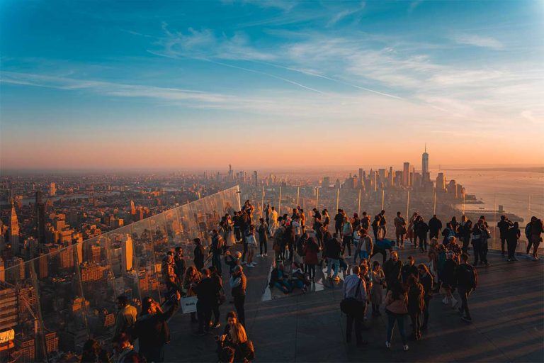 coucher de soleil depuis la plateforme edge